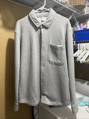Reebok Gray Snap-Front Jacket with Chest Pocket